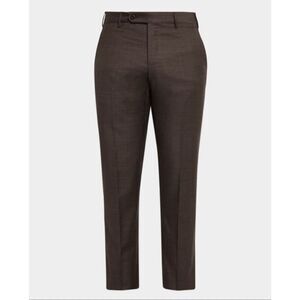 Zanella Parker Stretch Wool Trousers Brown size 32